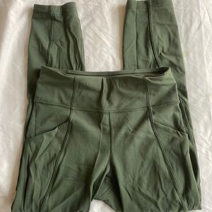 Time to sweat crop 23” in sage in size 4